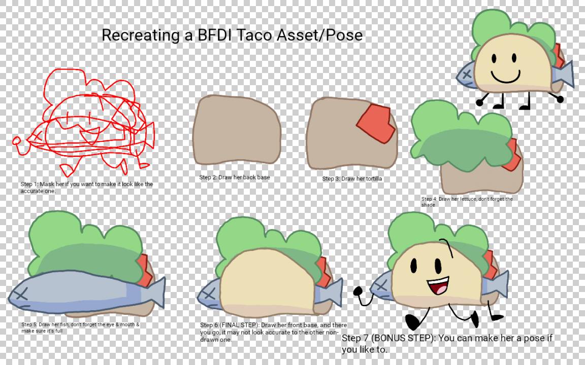 How to Recreate a BFDI Taco Asset/Pose on Sketch by