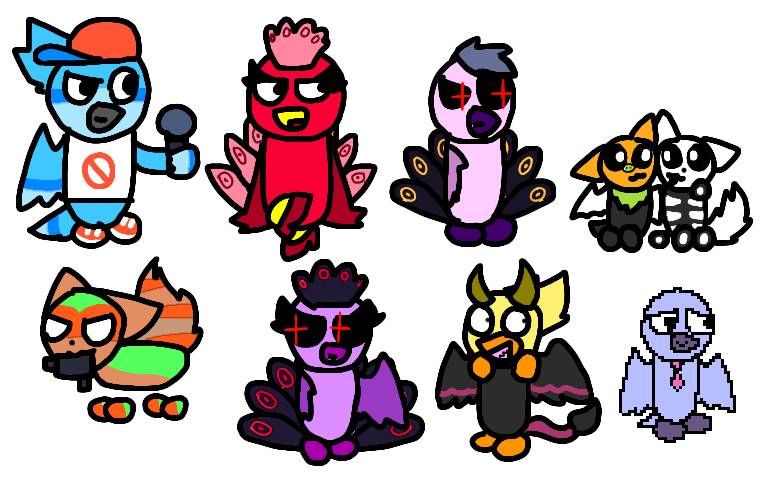 FNF animals but with colors by LuzufineISBACK on Sketchers United