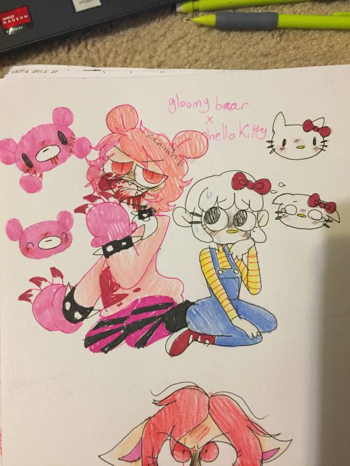 Gloomy bear 🐻🔪 + hello kitty 😸 🎀 by Cake_pops on Sketchers United