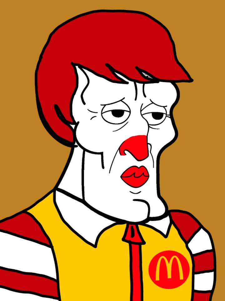 I made Ronald McDonald as Chiseled Squidward by Jawbone_Mr123 on