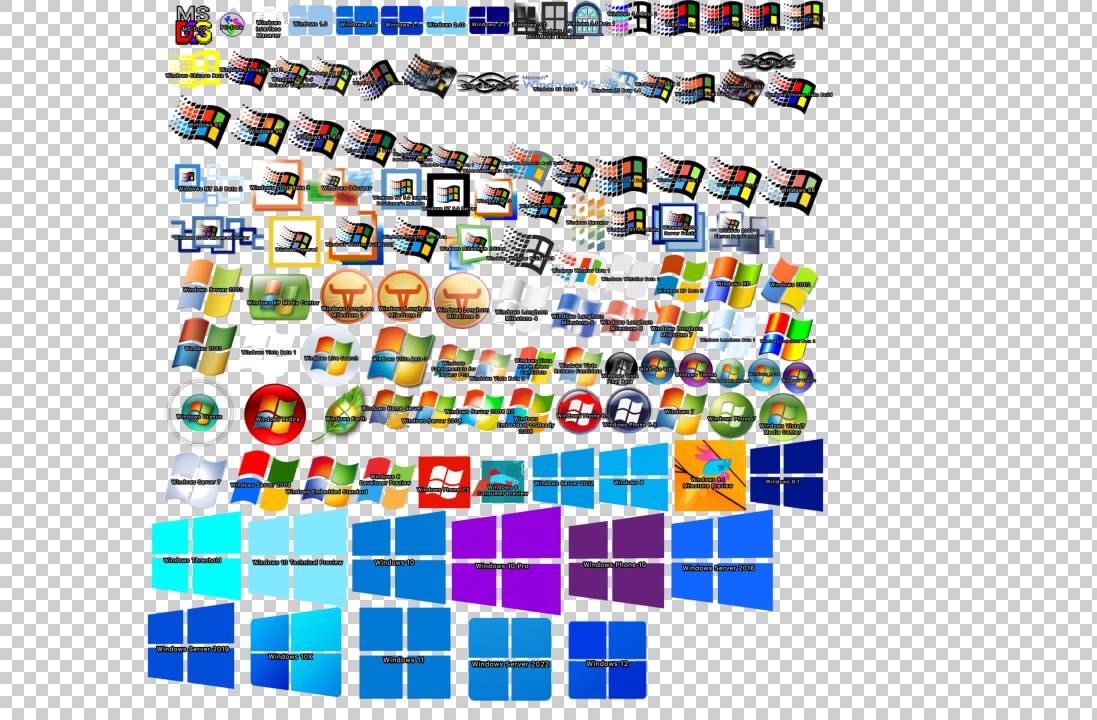 All Microsoft Windows but with names by FamousWintendo on Sketchers United
