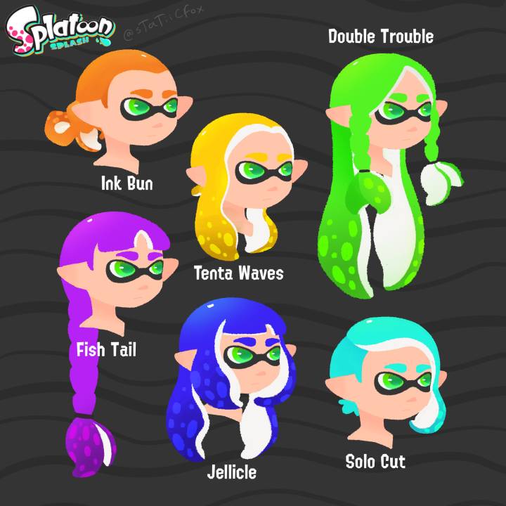 Inkling hairstyles - Splatoon Splash by sTaTiiCFox on Sketchers United