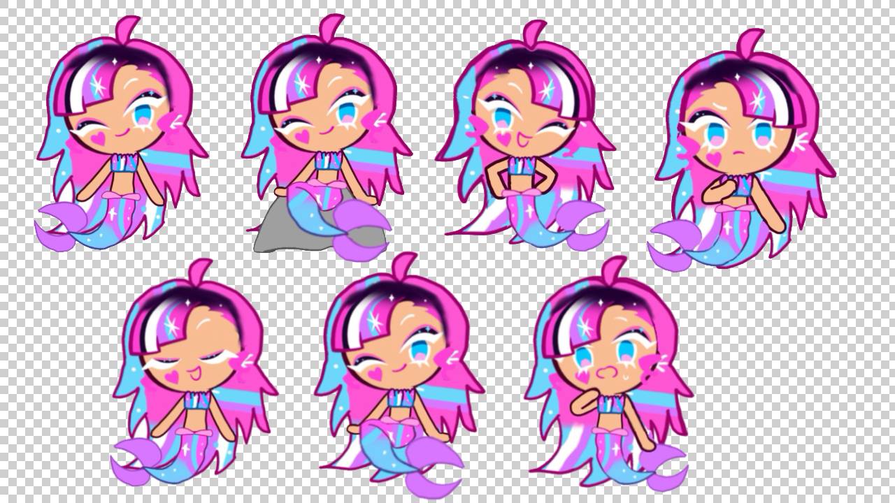Mermaid shining glitter cookie sprites by CRK_Gaming on Sketchers United