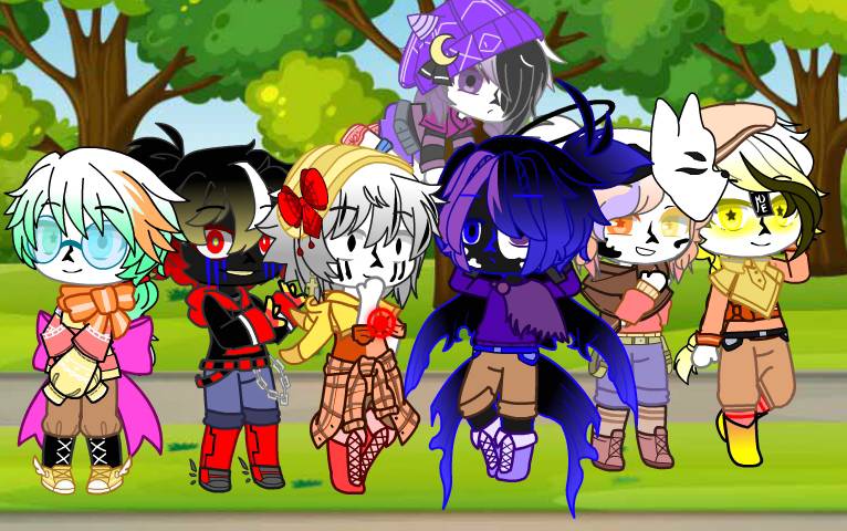 I made Sans Aus (Original designs) in Gacha Club - Corruptiontale