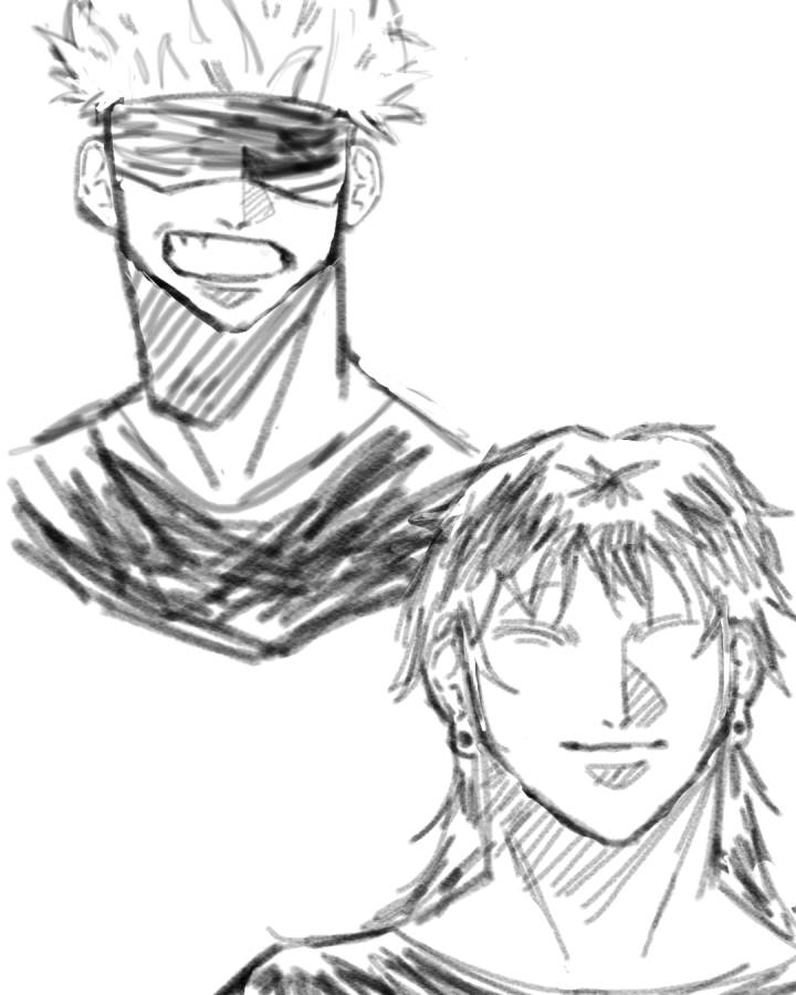 gojo and geto sketch by s1llyn00dl3z on Sketchers United