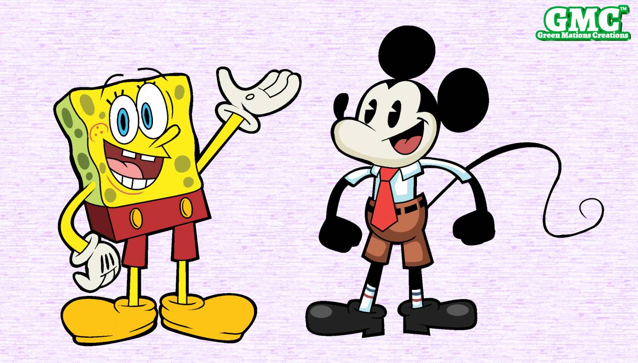 SpongeBob and Mickey swapping clothes. Lol by GreenMations on Sketchers
