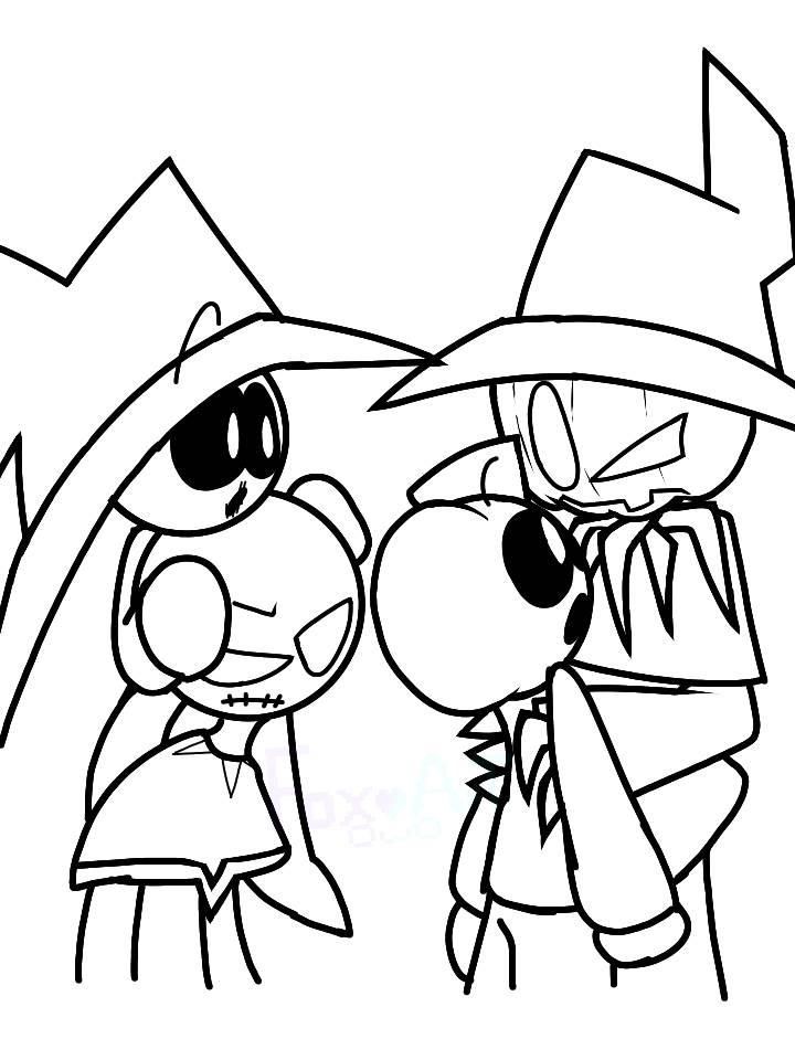 Zardy and Pumpkin Jack with the Spooky kidz by Fox_Art_Randomz on